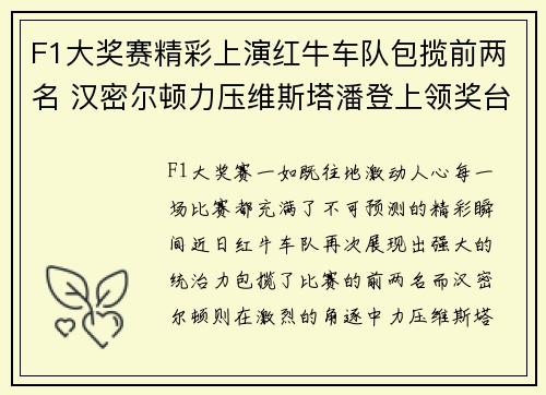 F1大奖赛精彩上演红牛车队包揽前两名 汉密尔顿力压维斯塔潘登上领奖台